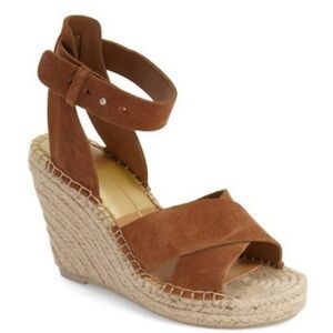 Dolce Vita Nova Suede Brown Wedge Espadrille Sandals